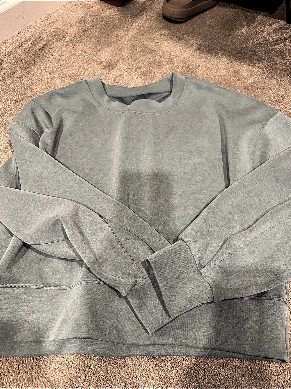 lululemon Softstreme Perfectly Oversized Cropped Crew Gray Sweatshirt